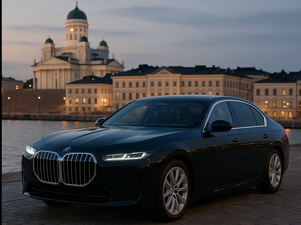 BMW i7 edustusauto Helsingissä